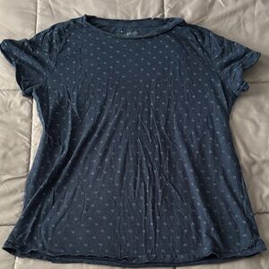 Women's Lucky Brand  Blue Patterned Top (S)